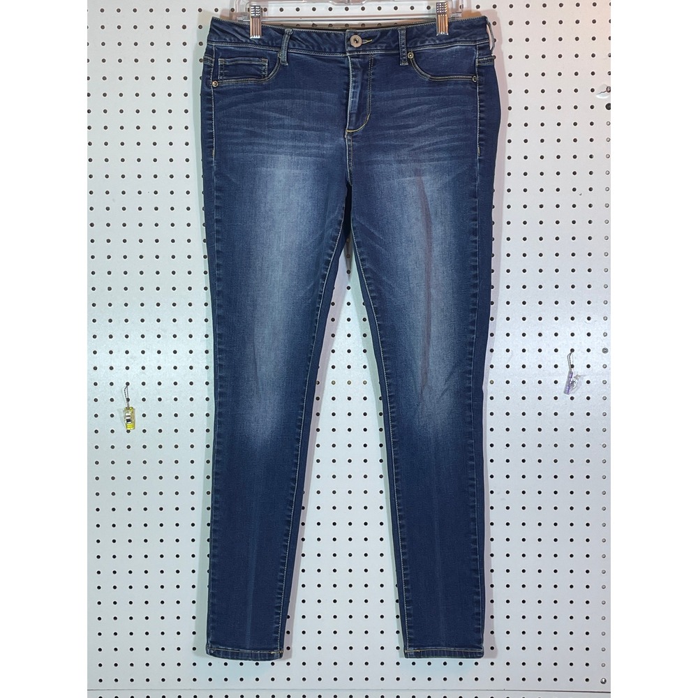 Maurices Womens Dark Wash Skinny Jeans Blue Denim Size L-R Regular 80921